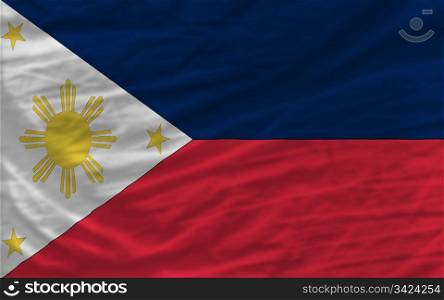 complete national flag of philippines covers whole frame, waved, crunched and very natural looking. It is perfect for background