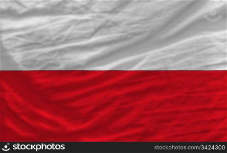 complete national flag of poland covers whole frame, waved, crunched and very natural looking. It is perfect for background