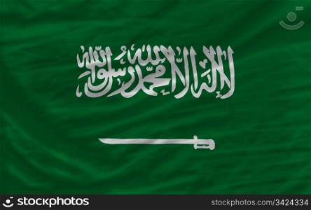 complete national flag of saudi arabia covers whole frame, waved, crunched and very natural looking. It is perfect for background
