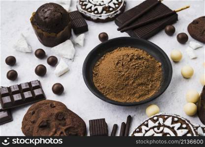 composition chocolate products with cocoa powder