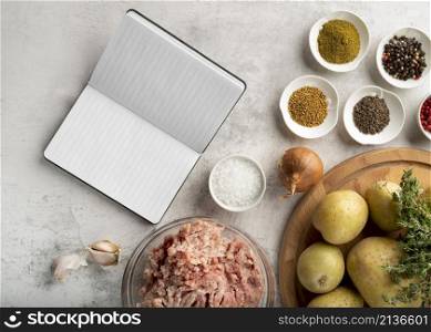 composition delicious food ingredients