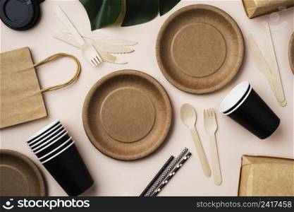 composition different eco friendly tableware