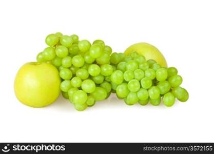composition fruits grape and apple isolated