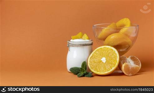 composition healthy breakfast meal with yogurt. High resolution photo. composition healthy breakfast meal with yogurt. High quality photo