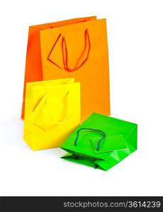 composition of colored paper bags