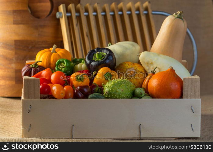 composition of different kind of vegetables on sepia background