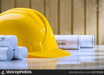 composition of hardhat and blueprints