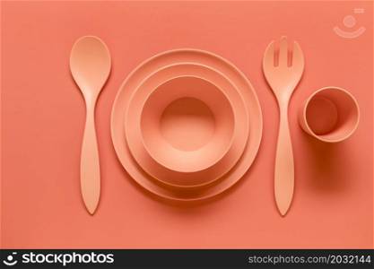 composition pink plastic served dish