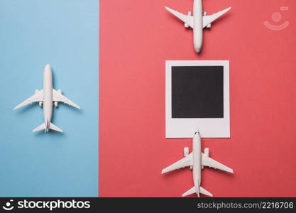 composition toy airplanes instant frame