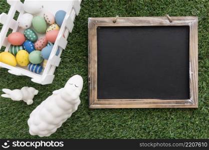 composition with blank slate easter items
