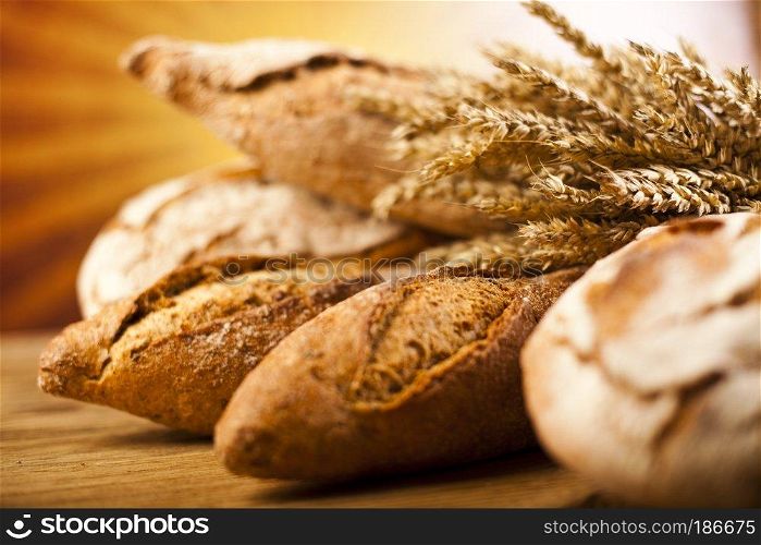 Composition with bread and basket