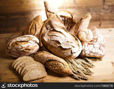 Composition with bread and basket