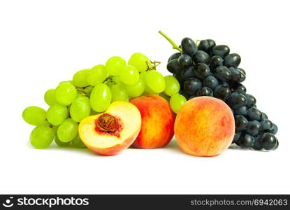 Composition with fruits isolated on white