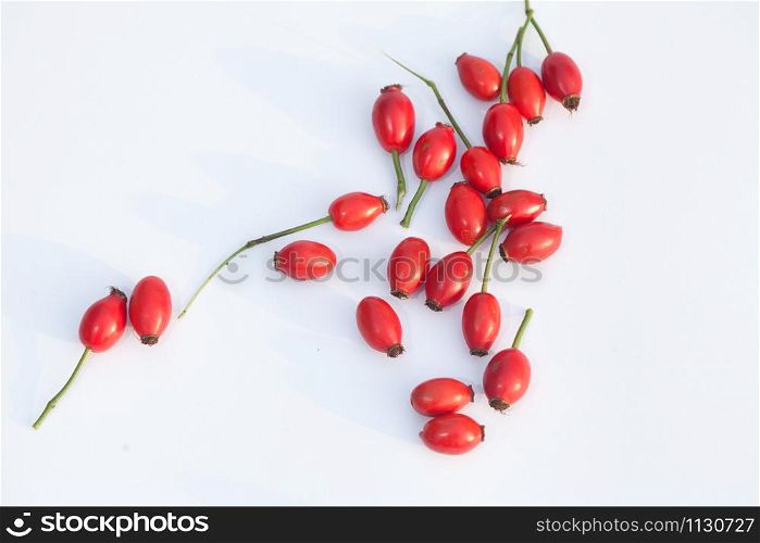 Composition with Hawthorn fruits with uniform background