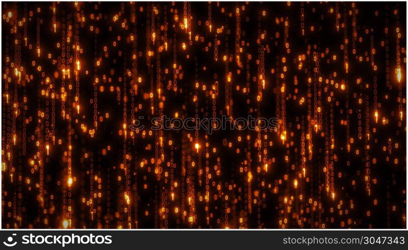 Computer Binary Code Data Falling Loop
