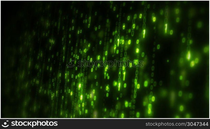 Computer Binary Code Data Falling Loop