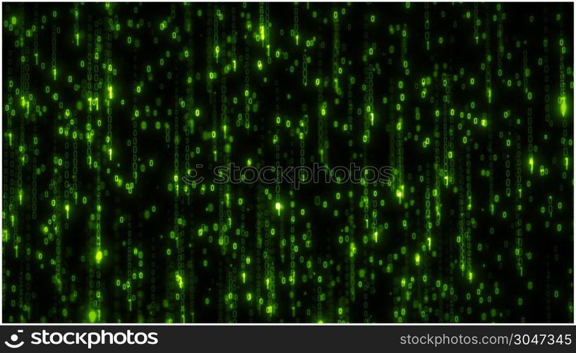 Computer Binary Code Data Falling Loop