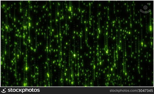 Computer Binary Code Data Falling Loop