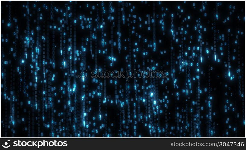 Computer Binary Code Data Falling Loop