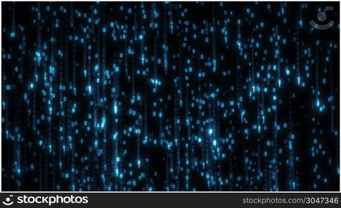 Computer Binary Code Data Falling Loop