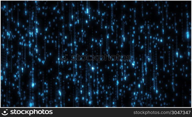 Computer Binary Code Data Falling Loop