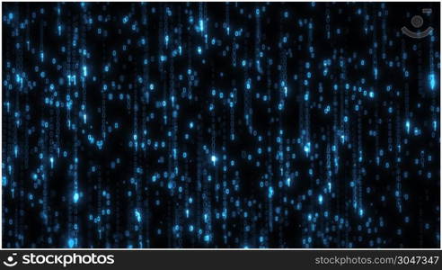 Computer Binary Code Data Falling Loop