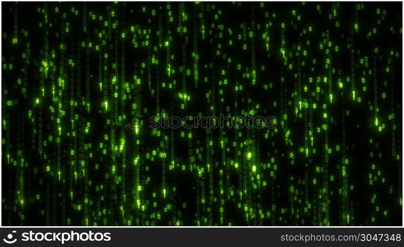 Computer Binary Code Data Falling Loop