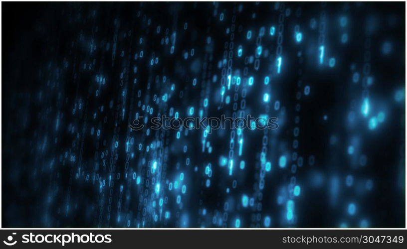 Computer Binary Code Data Falling Loop