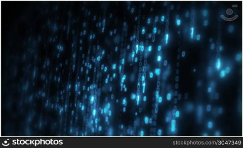 Computer Binary Code Data Falling Loop
