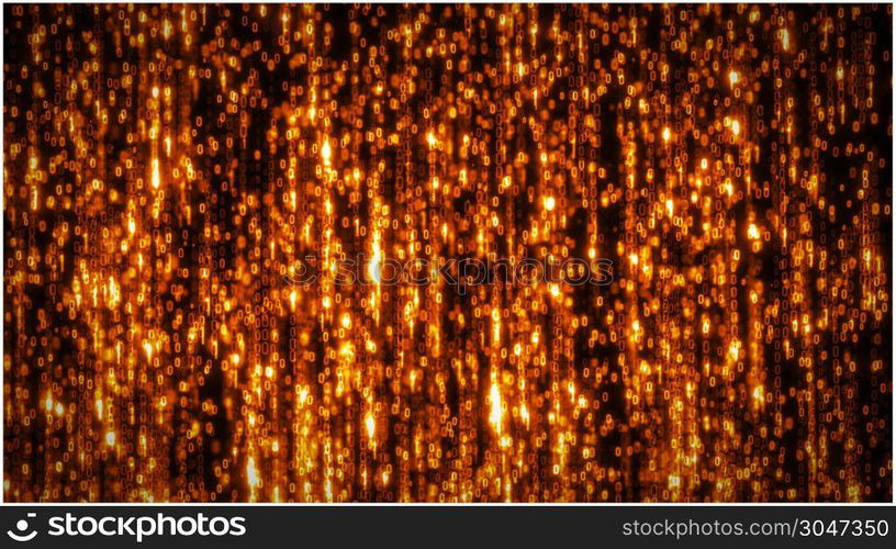 Computer Binary Code Data Falling Loop