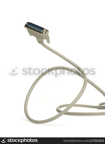 Computer cable LPT. It is isolated on a white background