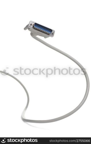 Computer cable LPT. It is isolated on a white background