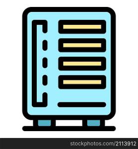 Computer data storage icon. Outline computer data storage vector icon color flat isolated. Computer data storage icon color outline vector