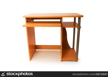 Computer desk isolated on the white