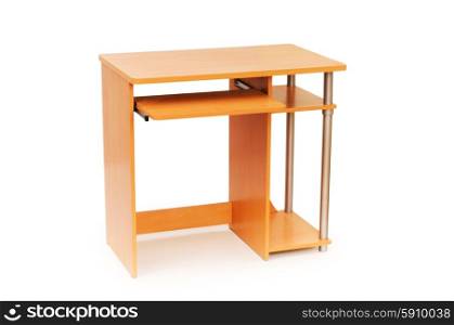 Computer desk isolated on the white background