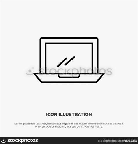 Computer, Desktop, Device, Hardware, Pc Line Icon Vector