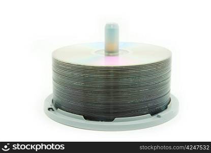 computer disks isolated on a white