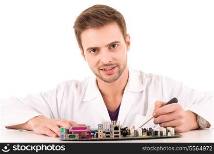 Computer Engineer, isolated over white background