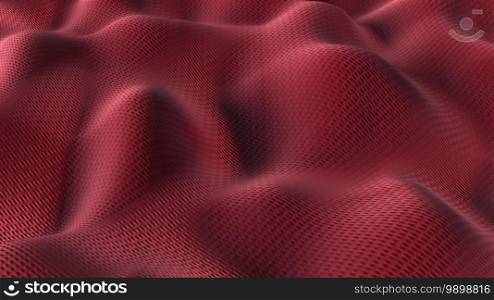 Computer generated a wavy cloth. 3D rendering of a textured fabric. Realistic embossed background. Computer generated a wavy cloth. 3D rendering of a textured fabric. Realistic background
