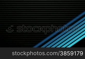 Computer generated abstract animations of blue bars entering and exiting over a black background. Four loop-ready styles, suitable for title plates.