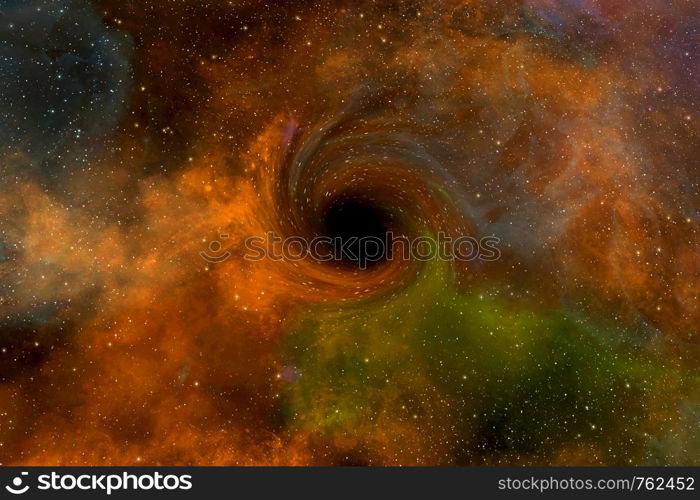 Computer generated image of unreal black hole