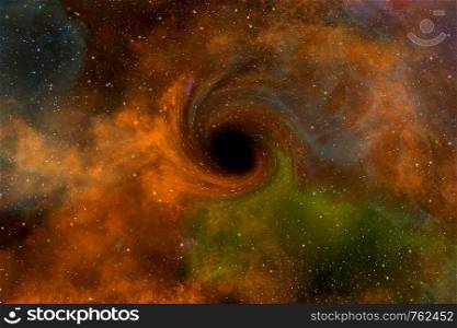 Computer generated image of unreal black hole