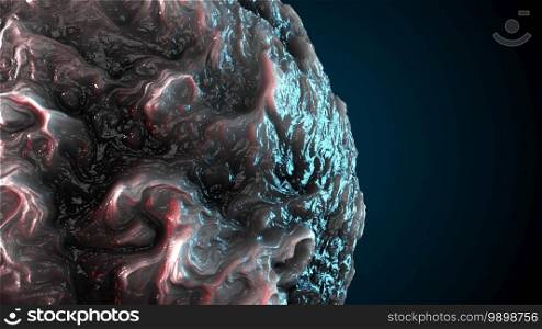 Computer generated oil sphere with curly shape. 3d render of abstract backdrop with smoke texture. Computer generated oil sphere with curly shape. 3d render of abstract background with smoke texture