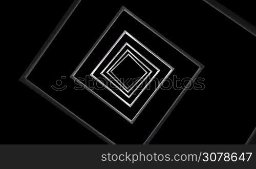 computer generated rotating hypnotic black and white squares