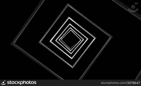 computer generated rotating hypnotic black and white squares