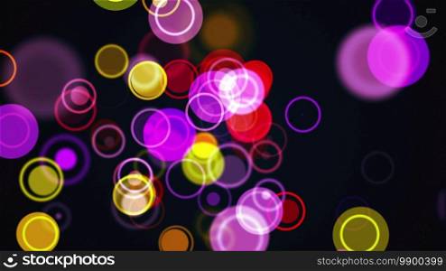 Computer generated the rows of multi colored circles and rings. 3d rendering abstract background from different round particles. Computer generated the rows of multi colored circles and rings. 3d rendering abstract background from round particles