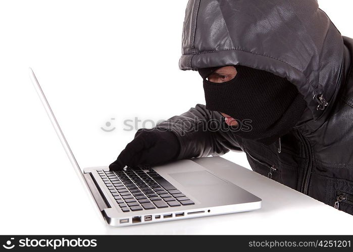 Computer Hacker, isolated over white background