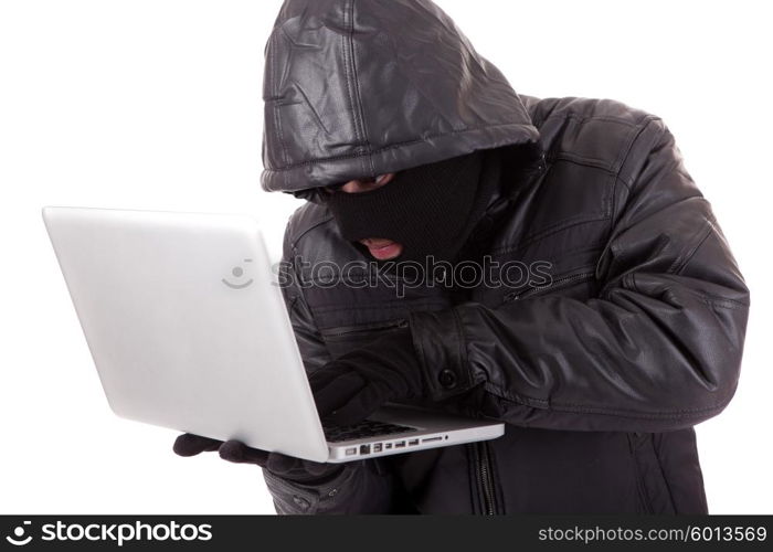 Computer Hacker, isolated over white background