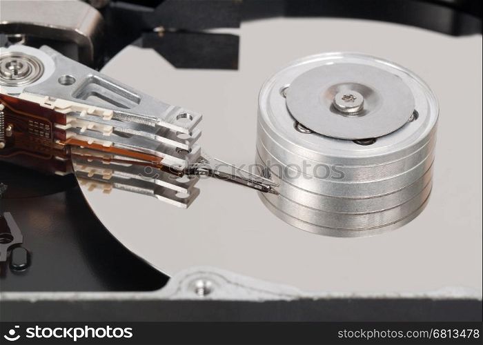 computer harddisk closed up