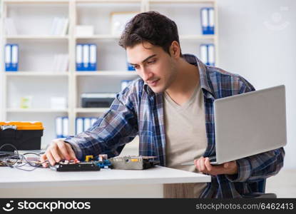 Computer hardware repair and fixing concept by experienced techn. Computer hardware repair and fixing concept by experienced technician